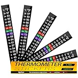 Qishiyi 5PCS Aquarium Thermometer Strips,Fish Tank Thermometer Adhesive Sticker for Brewing Kombucha, Beer, Wine, Fish Tank,Digital...