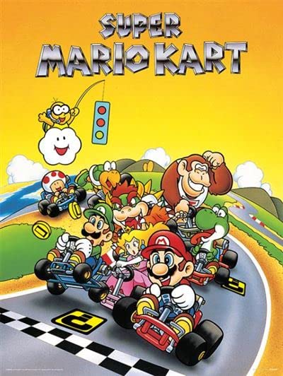 Art print Super Mario Kart poster de collection 30x40cm affiche vintage deco murale