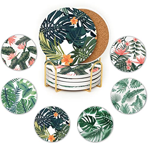 Sottobicchieri In Ceramica Con Mucche Highland E Corona Floreale - Set Di 4, 10x10 Cm, Anticaldo Con Retro In Sughero - 2