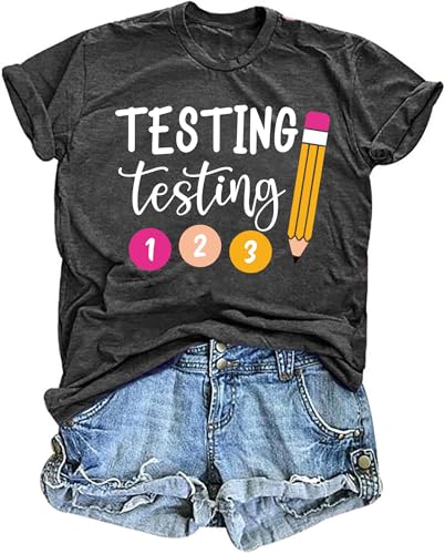 Teacher Shirts Women Test Day Teacher Shirt Do Your Best Tshirt Testing Teacher Shirt Teacher Gifts Tee Tops Grey