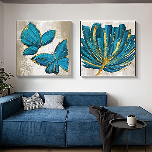Toile Moderne Papillon Lignes Dorées : Impression Graphique Fine sur Toile de Qualité