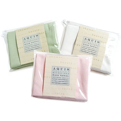 Aquis Microfiber Hair Towel 19x39 Celadon Bath Mitts And Cloths Beauty