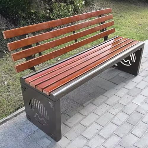 Banc de jardin en bois et acier 120cm pour terrasse et parc