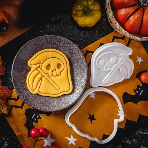 Set of 5 Skull Shaped Cookie Mold Molds Biscuits Baking for Parties Halloween Themed Fondant Cake Dessert Skull Cookie Stamp - Image 9