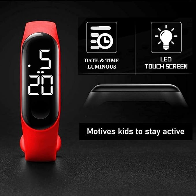 Image of Digital Dial Waterproof Stylish & Fashionable Wrist Smart Watch LED Band for Kids, Colorful Cartoon for Boys & Girls (Removable silicon strap)
