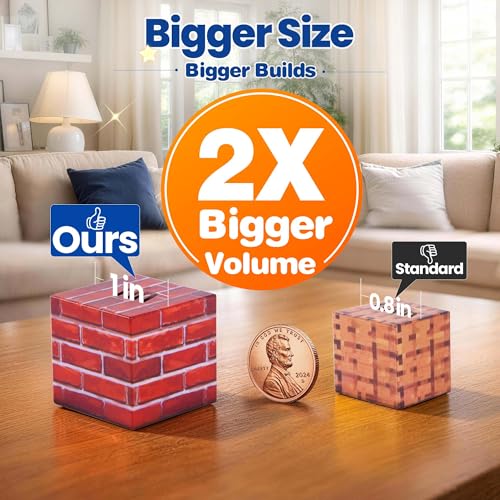 Large Magnetic Cubes 1 Inch, 200 PCS Big Size Magnetic Building Blocks, STEM Montessori Educational Toys for Toddlers 3+, Safe ABS Construction for Boys Girls Classroom Daycare Gift - Image 2