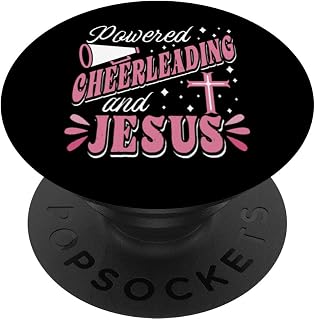 Powered By Cheerleading And Jesus Cheer Flyer Cheerleader PopSockets Swappable PopGrip