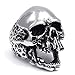 Elfasio Mens Stainless Steel Ring Skull Silver Tone Biker Jewelry Size 11