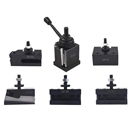 findmall Juego de 6 postes de herramientas BXA 250-222, tipo cuña BXA, herramienta de cambio rápido, soporte para torneado y enfrentado, oscilación