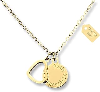 Personalisierte Kette mit Gravur als Geschenk für Frauen | zur Geburt | zur Hochzeit | für die Freundin | für Mama (Gold)