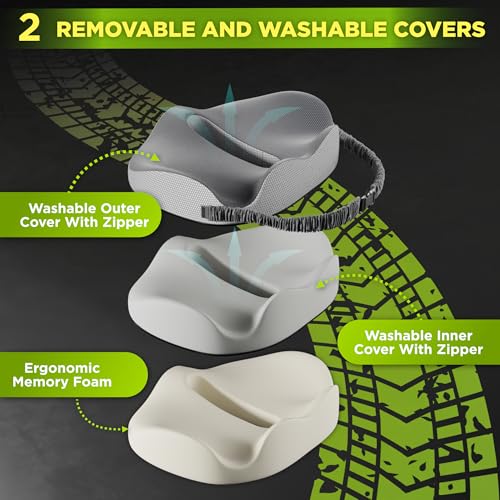 Truck Seat Cushion for Truck Driver Seat Cushion â Upgraded Back Support, Thick and Firm Memory Foam, Pain Relief for Hours of Driving, Maximum Tush Comfort and Trucker Approved - Image 8