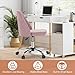 DUMOS Office Chair, Comfy Desk Chair Rolling Vanity Swivel Task Chairs with Wheels, Wide Seating Armless Height Adjustable Computer Chairs for Home,Bedroom,Student,Adults, Blush