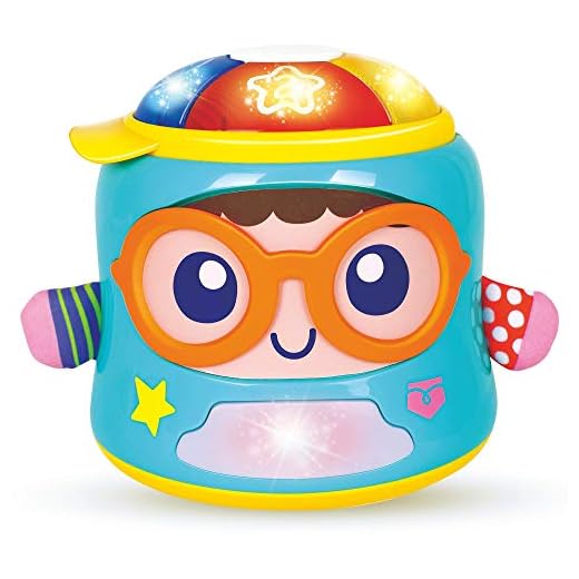 Happy Baby Musical Toy & Soother – Tumbler Baby Activity Toy for Crawling and Sitting Babies – Baby Sensory Toy with Lights, Words, Music & 2-Play Modes – for Babies 6 Months & Up