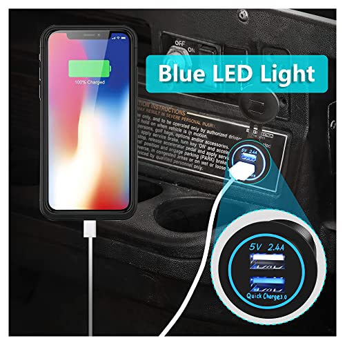 10L0L Golf Cart Quick Charge 3.0 Outlet Dual Usb Charger Socket For Golf Carts Ezgo Club Car Yamaha, 12V Input Double Usb Ports Waterproof #TOP3