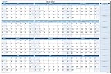 Fiscal/Academic Split Year July 2024 to June 2025 Horizontal 12 Month Wall Calendar 36' x 56' - Dry & Wet Erasable with Next Year Planner Area. Complete with Fine tip Dry-erase Marker and Eraser