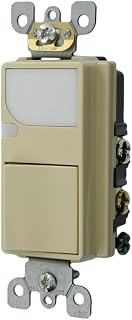 Leviton 15-Amp 120V AC Combination Decora Switch with LED Guide Light, 6526-I, Ivory