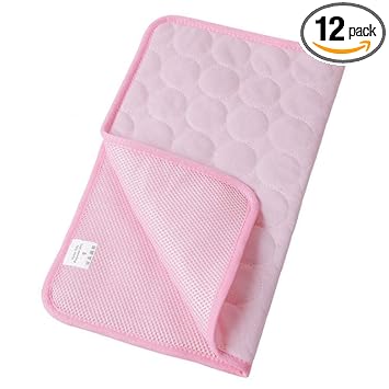 VMS INDIAPet Dog Cooling Mat Breathable Ice Silk Pad Foldable Portable Pink_70x55cm