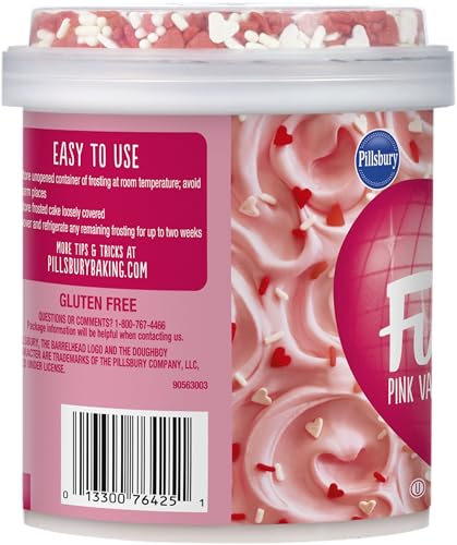 Funfetti Valentine, Pink Vanilla Frosting with Sprinkles, 15.6 oz