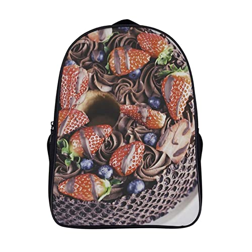 Sac à dos d'école 3D gâteau unisexe imperméable pour enfants 40x28cm