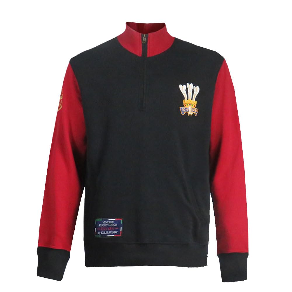 Ellis 1871 Rugby Men's Navy Blue 1976 Wales Rugby Sweatshirt Zipper Grand Slam
