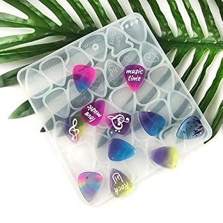 ZEELYDE Lot de 2 moules en silicone pour médiators de guitare – Décoration de porte-clés – Boîte de rangement époxy - Les Beatles, Paul McCartney, John Lennon, RIngo Starr, George Harrison ZEELYDE Lot de 2 moules en silicone pour médiators de guitare - Décoration de porte-clés - Boîte de rangement époxy – Image 5