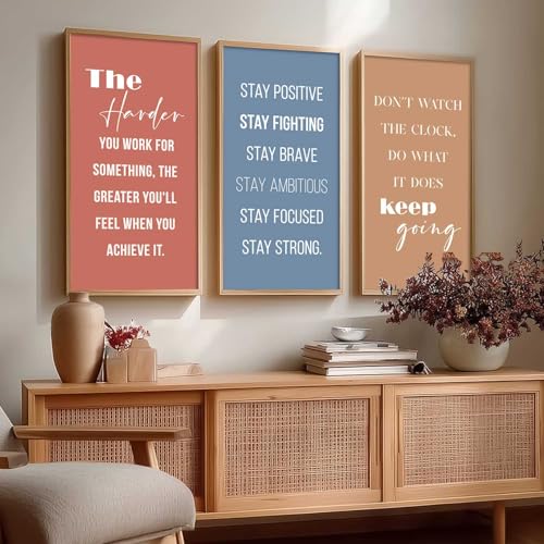 Image of kotart - Motivational Wall Decor Paintings| Painting for wall Hanging | Quotes Wall Decor Paintings | Motivational Quotes Poster With Frame | Wall Hanging Painting For Office Living Room Bedroom Set of 3 (10x19 inch, E)