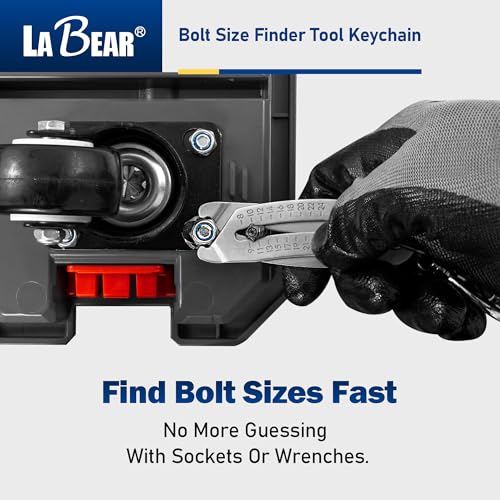 LABEAR Bolt Size Finder Tool Keychain, SAE Metric Nut & Bolt Gauge (Pack of 3) image 4
