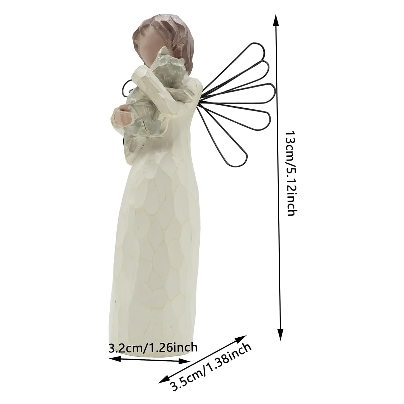 Figura Ángel Esperanza con Perro y Pie, Ángel Guarda para Escritorio de Oficina, Decoración Moderna, Adornos de la Habitación