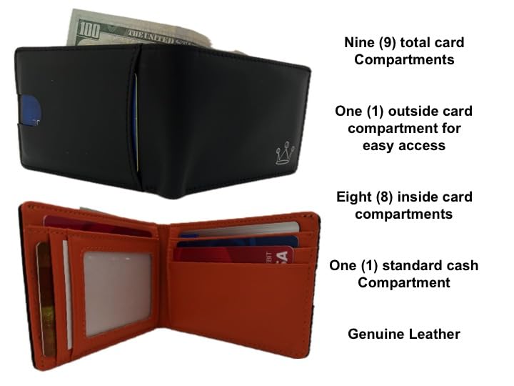 Men's Wallet with RFID Protection (Black-Orange), Small3