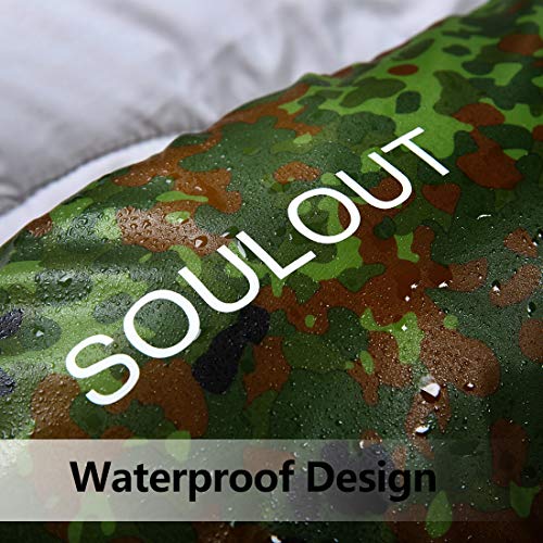 Envelope Sleeping Bag - 4 Seasons Warm Cold Weather Lightweight, Portable, Waterproof Sleeping Bag with Compression Sack for Adults & Kids - Indoor & Outdoor: Camping, Backpacking (Army Green) - Thumbnail 3