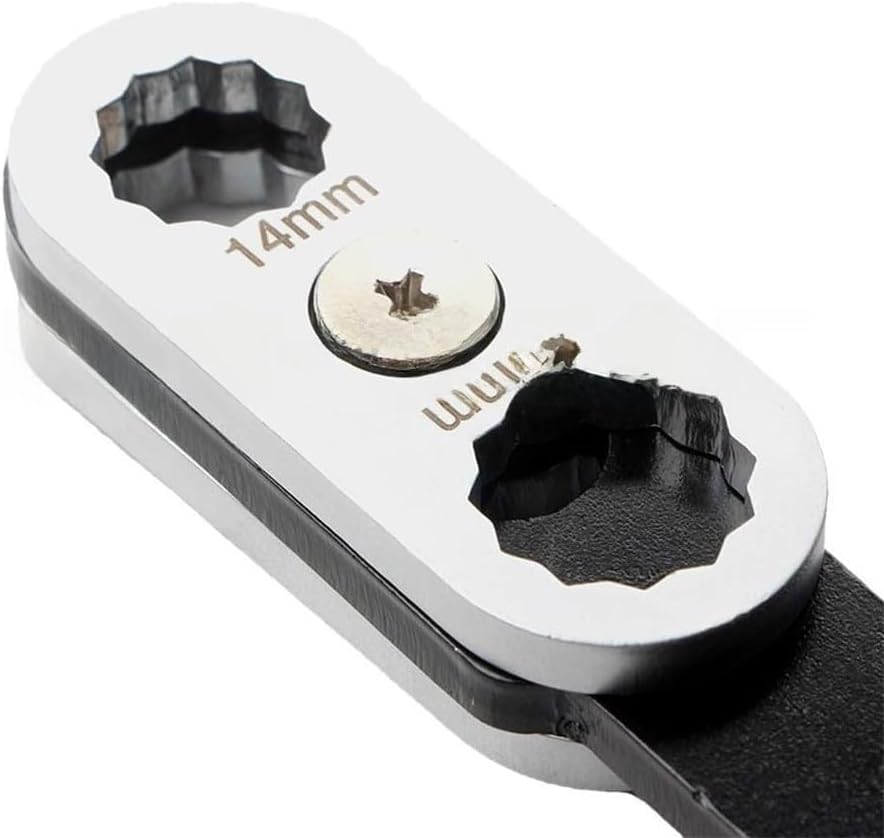 360 Degree Rotatable Ratchet, Dual-End Adjustable Spanner Tight, Multi-Function Hand Tool with Strong Construction, Black(Plum Blossom)