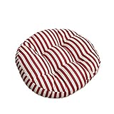 Redondo Cojín de Asiento Banco, Morbuy Tatami Suave Almohadas de Piso Silla Cojin de Silla para Comedor Jardin Oficina Coche Infantil Hogar (45 * 45cm Desmontable,Raya roja)