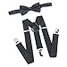 ELENKER Kids Baby Elastic Adjustable Suspenders and Pre Tied Bowtie (22", Black)