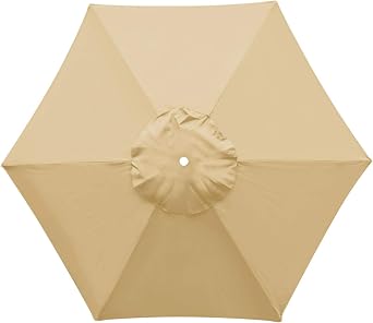 BenefitUSA Replacement Umbrella Canopy Cover for 6.5ft 6 Ribs Patio Market Umbrella Canopy Only