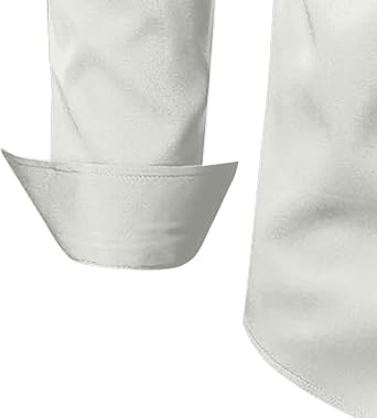 Mens Retro Long Sleeve Shirt | Vintage Solid Button Down Collared Top, Soft Shirts for Weekend and Everyday Wear