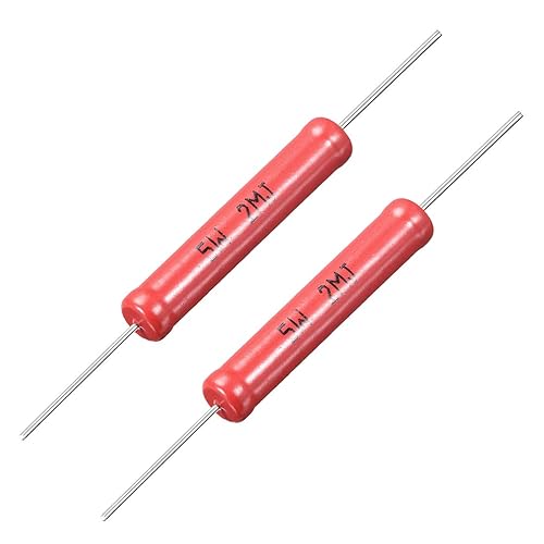 uxcell Resistencia de película de esmalte de vidrio de alto voltaje de 5W 2M Ohm 2 PC