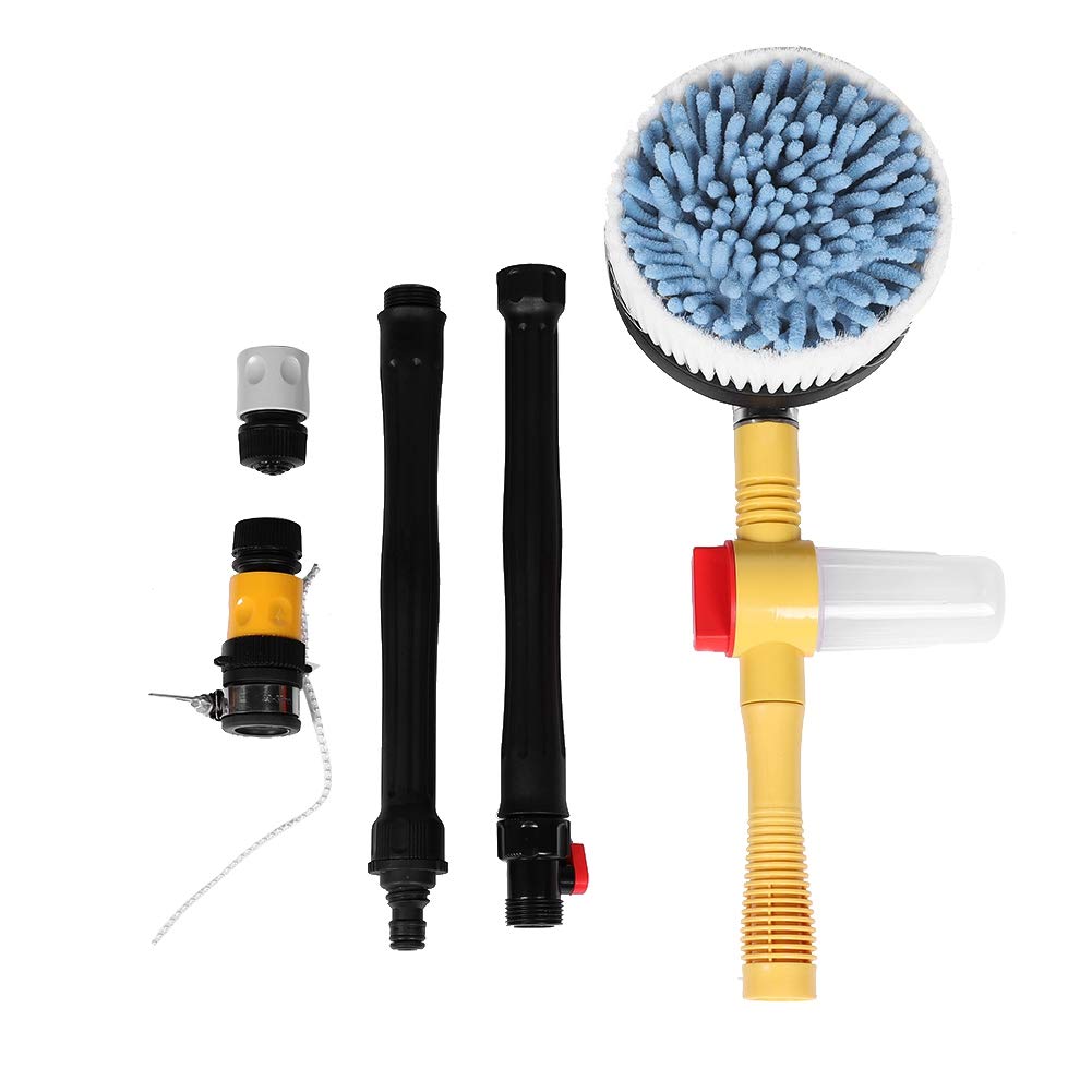 Rotating Car Wash Brush, 360 Rotating Bucket Spin mop Car Cleaning Tool with Adjustable Non Slip Long Handle for Car RV Truck Garden