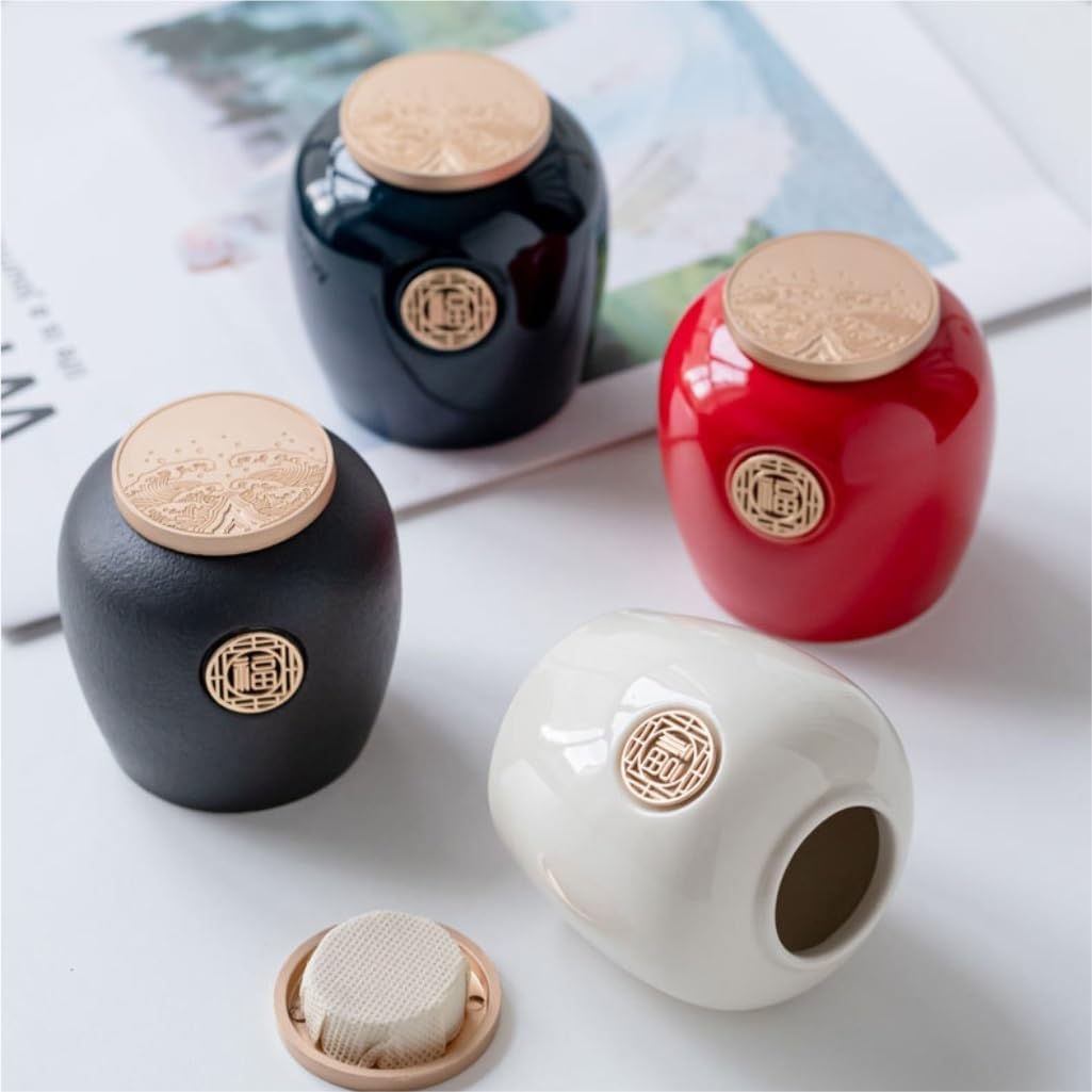 SONGCHAO Sugar Jar Ceramic Loose Tea Storage Container Jar Storage Nuts Coffee Cereal Sealed Jar Kitchen Food Storage Jar Tea Jar Tea Canister (Color : C)