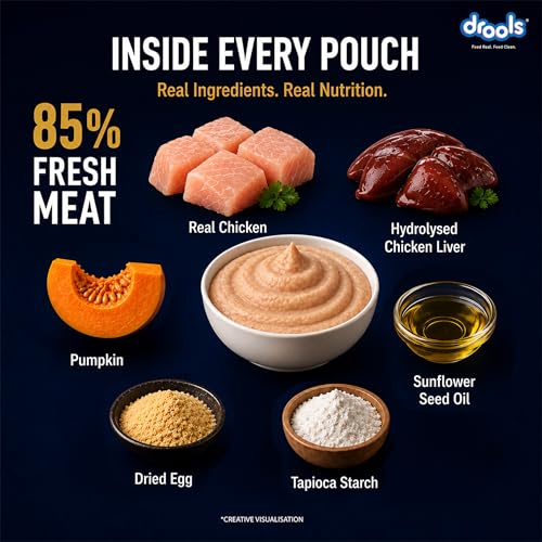 Image of Drools Adult Cat Wet Mousse 80g | Chicken | High Protein | Supports Hydration & Easy Digestion | Grain Free | No Artificial Additives | Enriched with Vitamins & Antioxidants