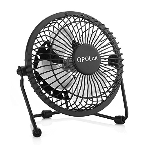 OPOLAR USB Desk Personal Fan, Small and Quiet, Metal Design for Home Office Personal Cooling, Two Pack - Thumbnail 2
