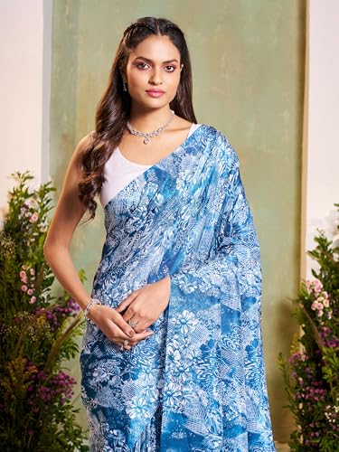 Image of Garden Vareli Art Silk Floral Print Saree