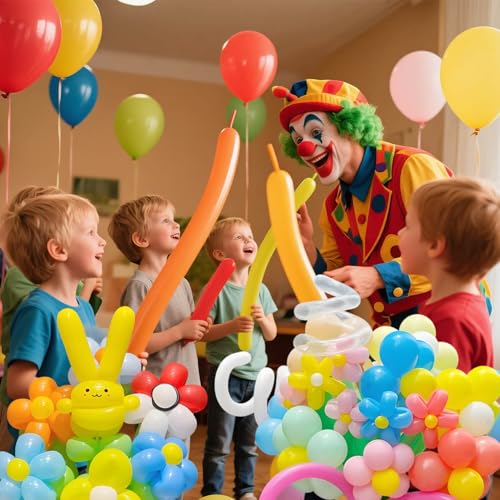 Image of 260 Yellow Long Balloons for Balloon Garland Thickening Skinny Latex Twisting Animals Modeling Christmas Birthday Wedding Party Festival Decorations 100pcs