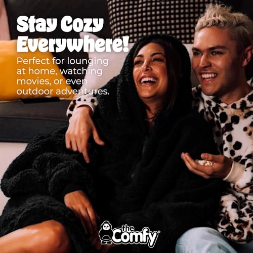 THE COMFY Teddy Bear | From Shark Tank | Patented | Zipper | Oversized Sherpa Wearable Blanket Hoodie| Gift for Women & Men by THE COMFY - Image 6