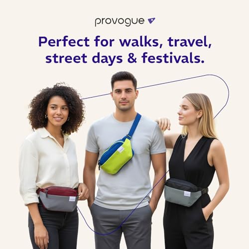 Image of Provogue Rover Waist Bag for Men & Women, Crossbody Waist Pouch with Zippered Compartments & Adjustable Strap,Multipurpose Fanny Pack for Travel & Outdoor Activities Chest Bag