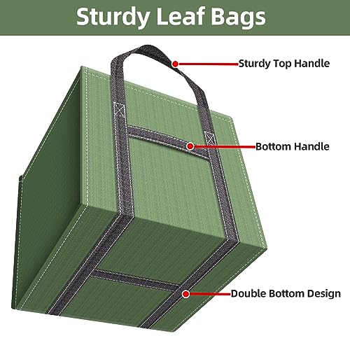 IWNTWY 2-Pack 40 Gallons Reusable Yard Waste Bags, Upgrade Heavy Duty Foldable Garden Leaf Bag Lawn Bags Trash Bag Waste Container, Keep Upright (20.8\" L × 20.8\" W × 20.8\" H)
