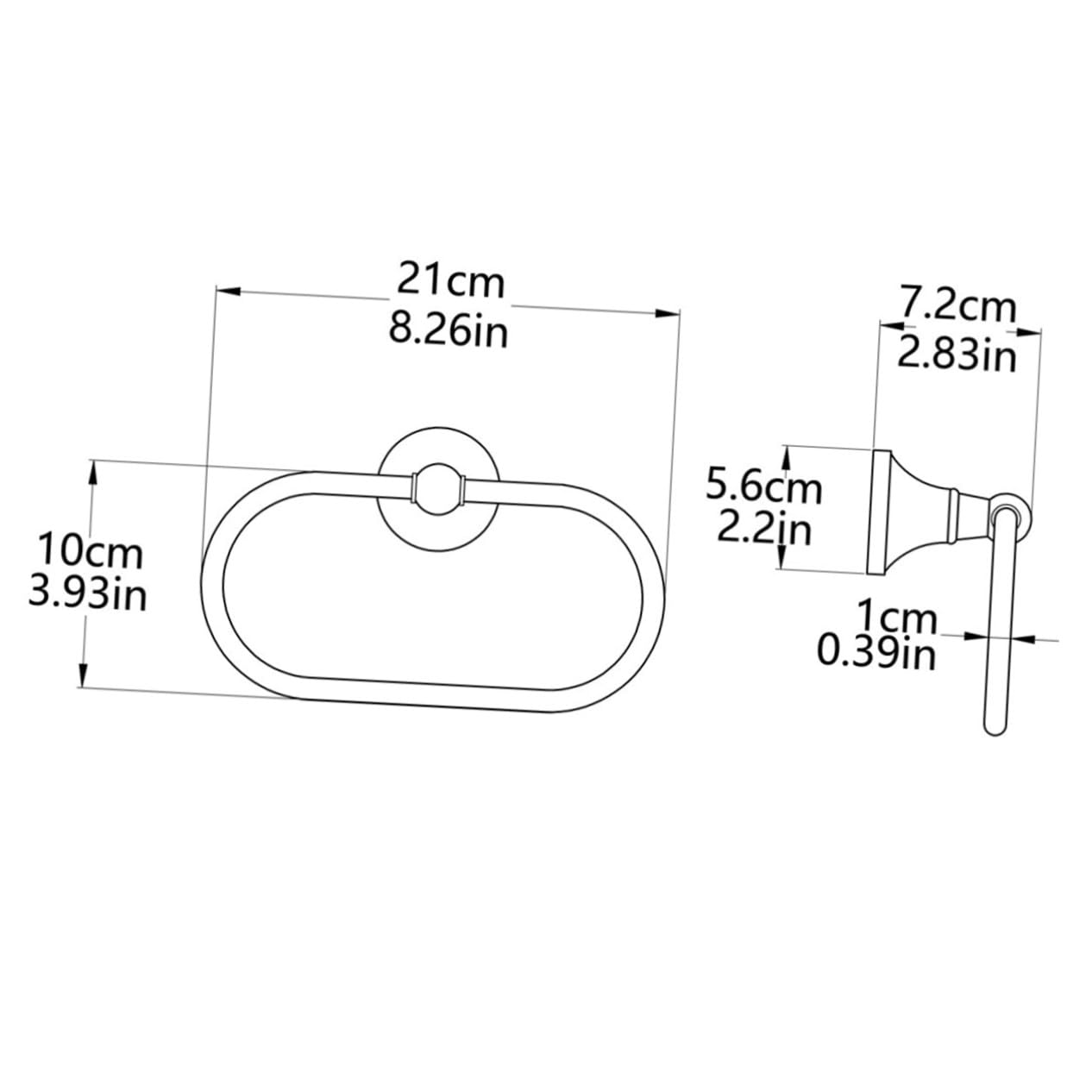 Toallero Anillo Ovalado Dorado Montado Pared Soporte Toallas Cocina y Baño Diseño Moderno y Sencillo Material Resistente y Ecológico Fácil Instalación sin Instrucciones