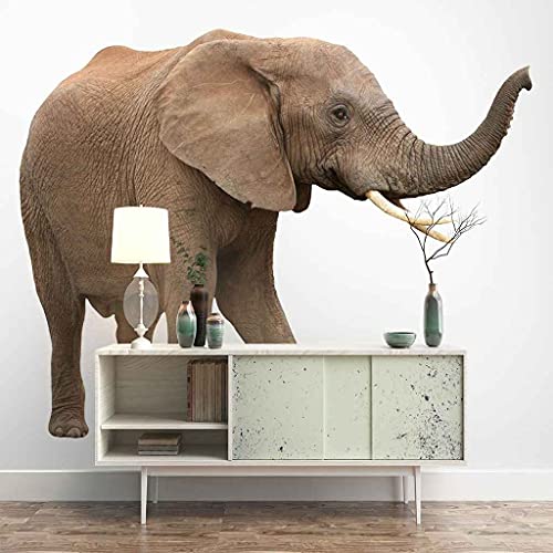 Papier peint éléphant 3D autocollant pour masquer les défauts du mur - 3