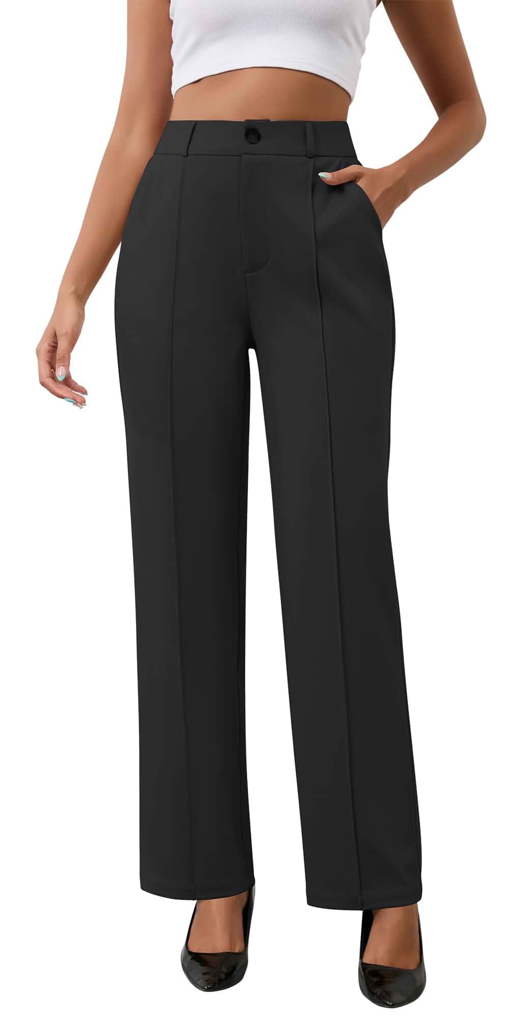 AVAMO Stretchy Work Pants High Waisted Slacks for Women Dress Pants Business Casual Pants Office Trousers with Pockets, for Work, Wrinkle Free, Teacher Outfits, Office, Comfy, Travel, Daily
