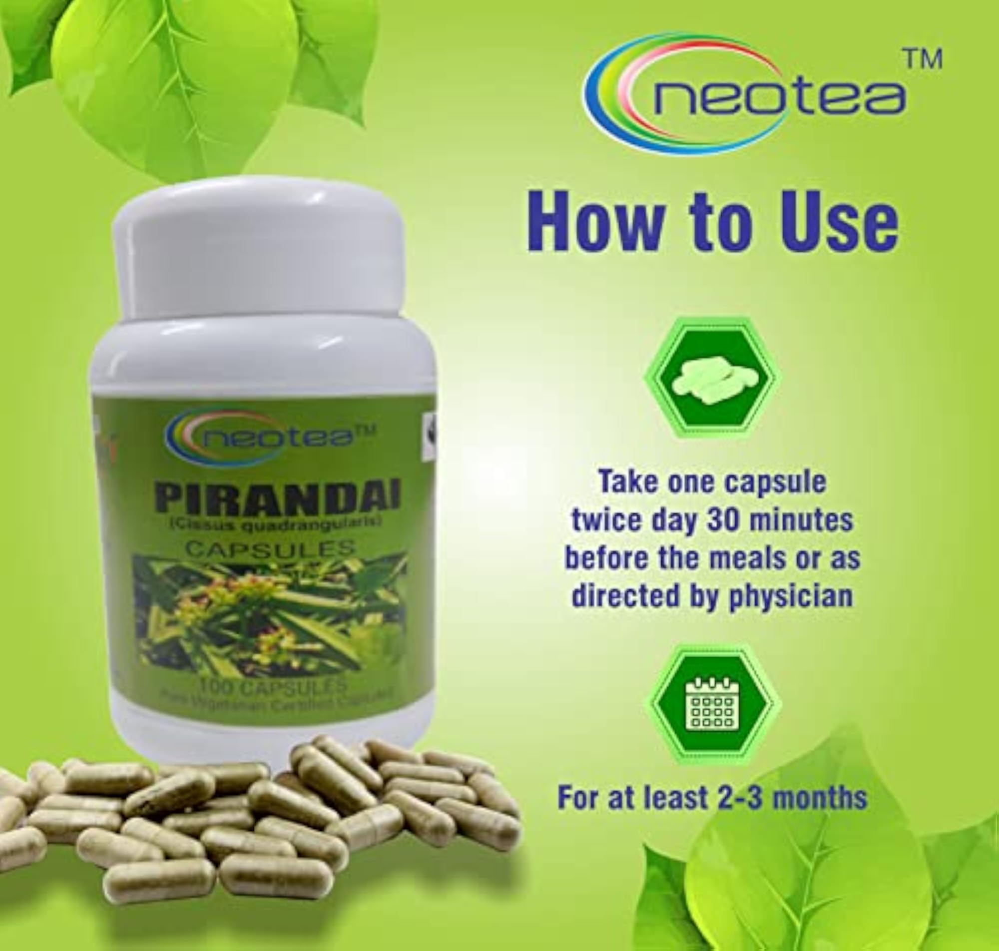 Neotea Nutrition's Pirandai Capsules for Bone & Joint Health
