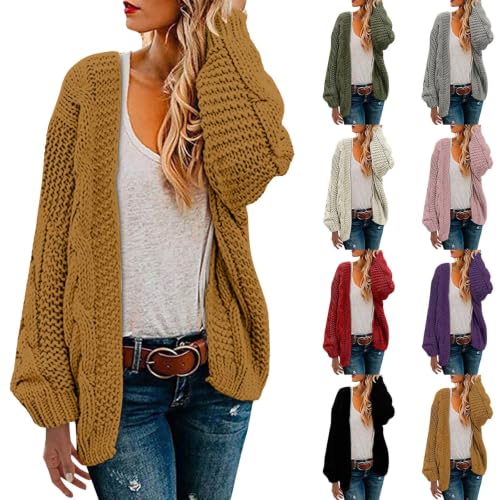 Cardigan Sweaters for Women Open Front Cable Knit Long Sleeve Cardigans - image 1